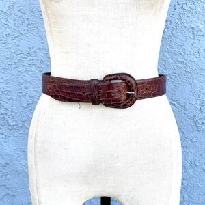 Vintage Ralph Lauren Belt Brown Aliigator 90s Accessory Small